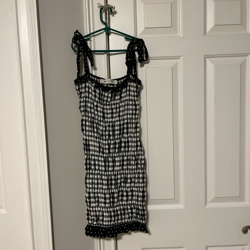 Black and White Gingham Mini Dress